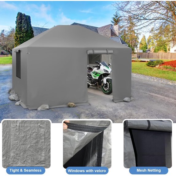 Clouddwell Winter Gazebo Cover for 10x12 Outdoor Hardtop Gazebos, Waterproof Enclosed Canopy Protective Covers Gazebo Accessories