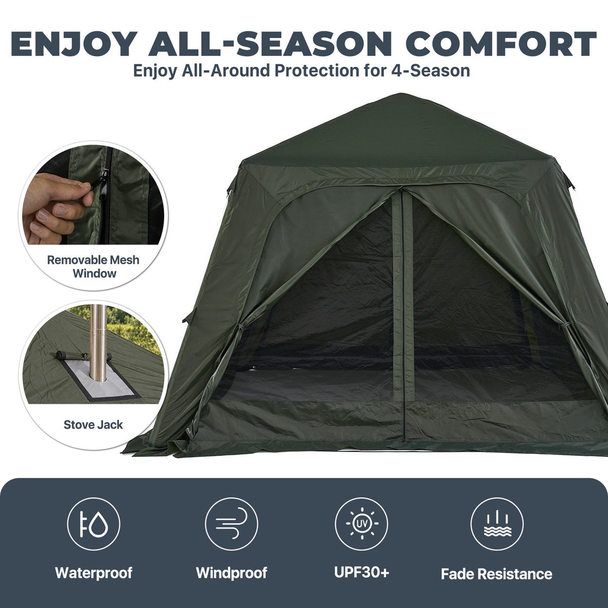Dateyes Inflatable Camping Tent for 5-7 Person, Quick Blow-up Family Tent, Lightweight Portable Outdoor Shelter for Camping, Beach and Festivals, Green