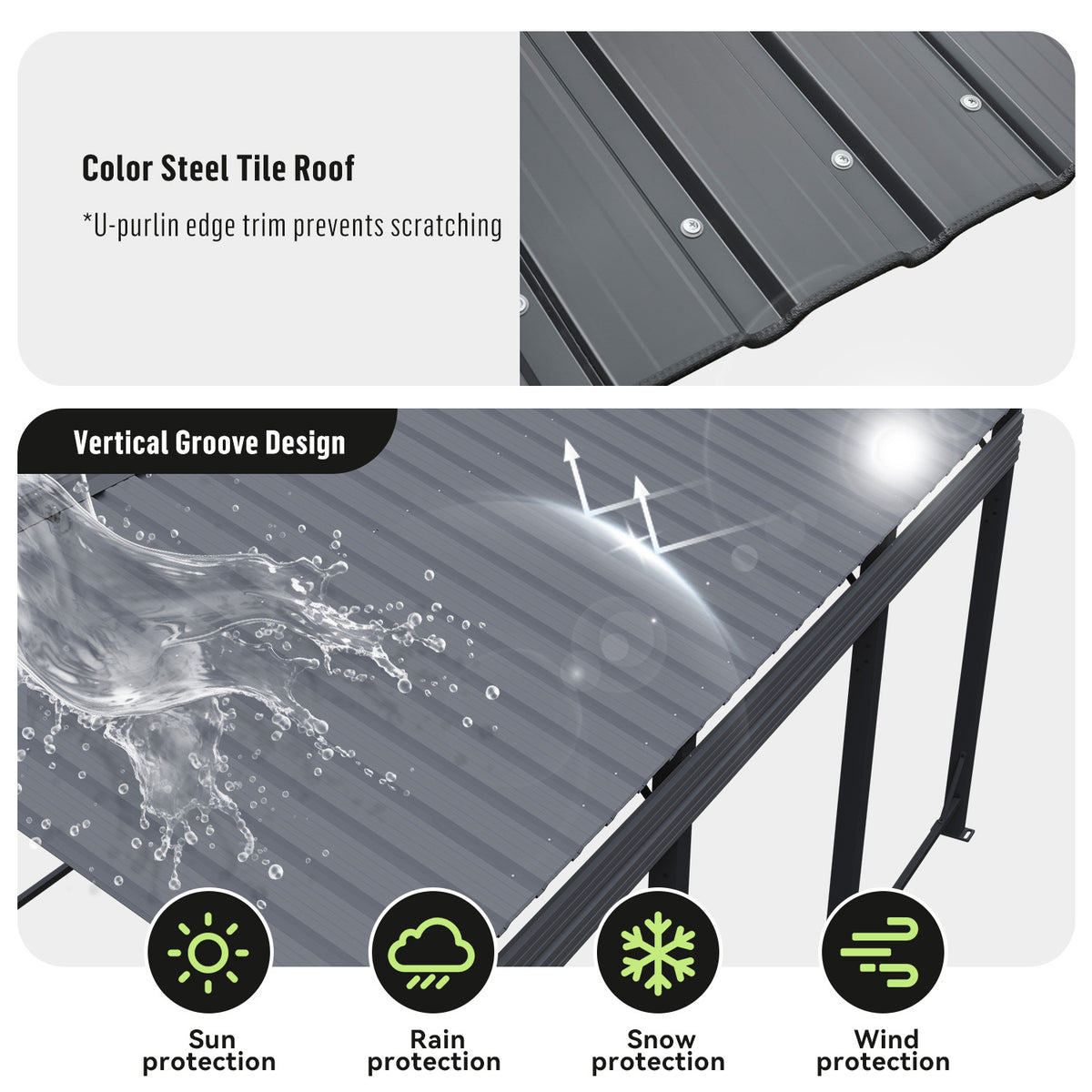 Dateyes 12x20 FT Heavy Duty Metal Carport Canopy, Reinforced Frame & Stable Base Outdoor Shelter, Multi-Purpose Car Canopy for Cars, Trucks, Boats & Backyard Party Events