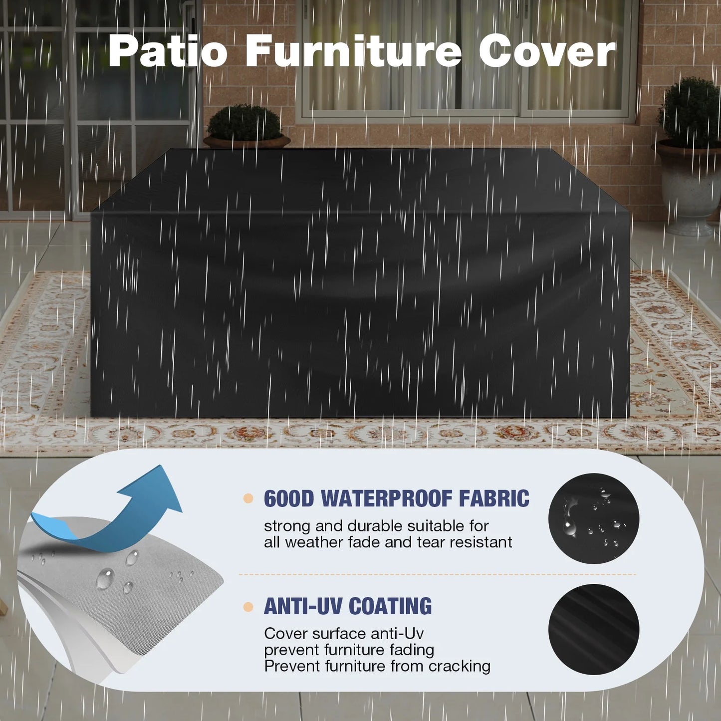Aoxun Aluminum Outdoor Patio Furniture Set, 4 Seats Outdoor Sectional with Coffee Table (Loveseat and Single Seat 2 Pcs)