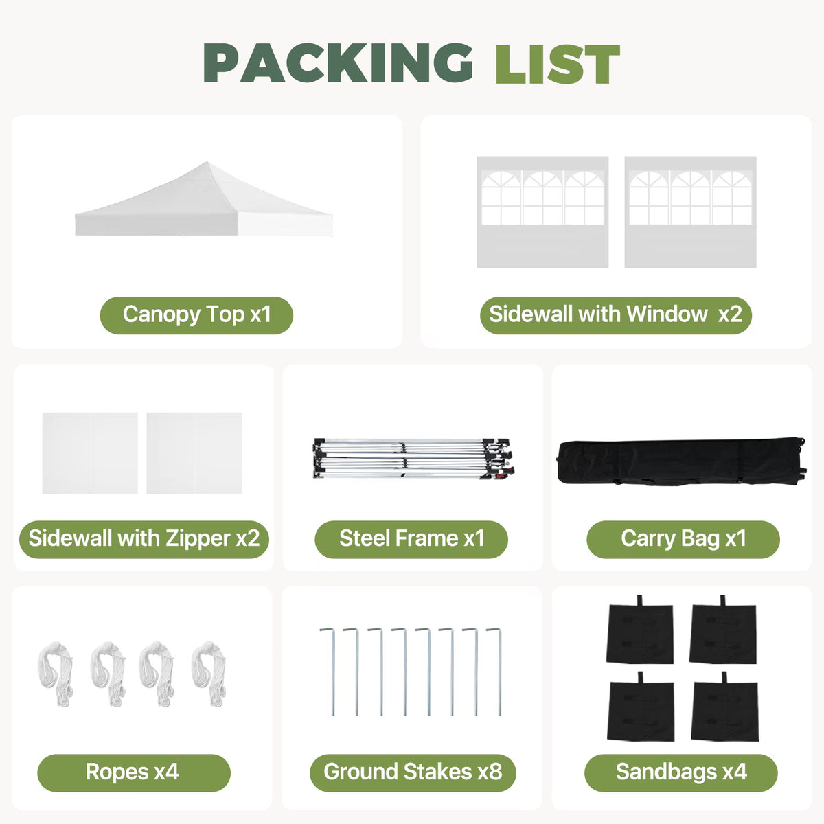 Dateyes 10x10FT Pop Up Canopy Tent, Portable Outdoor Canopy with Removable Sidewalls & Sandbags, Commercial Party Event Tent, UV 50+, Waterproof, White