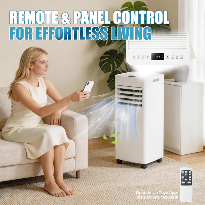 YardCache 10000 BTU Portable Air Conditioners, 3-1 Standing Smart Cooling AC , APP/Remote, Cooling, Dehumidifier and Fan, Automatic Unit for Bedroom, 55dB Quiet, Portable AC for Room Indoors