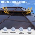 Clouddwell 10x12 FT All-Weather Hardtop Gazebo with Polycarbonate Roof & Built-in LED Fan, Permanent Aluminum Pavilion for Patio and Garden