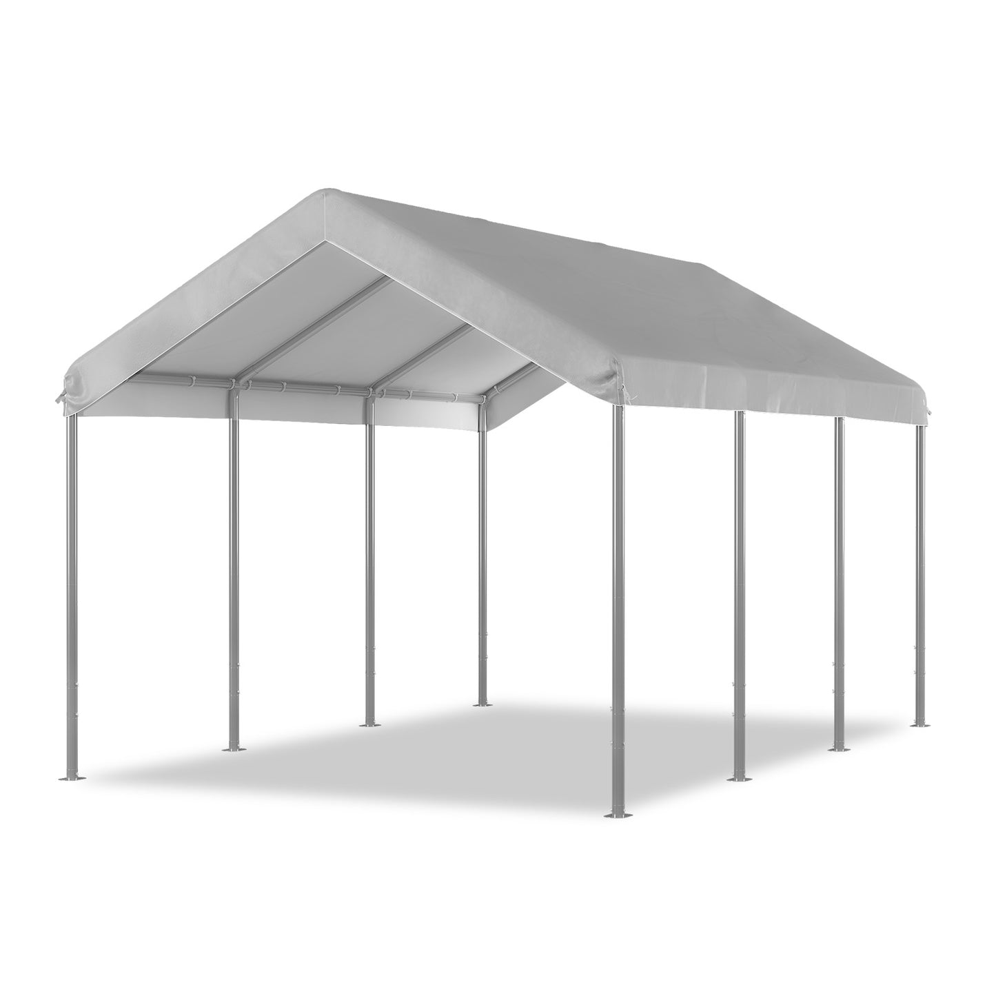 Aoxun 10x15 ft Heavy Duty Carport Canopy, Potable Car Canopy with Adjustable Height, Outdoor Carport Shelter Portable Garage with Reinforced Frame for Cars, Boats, Trucks, Gray