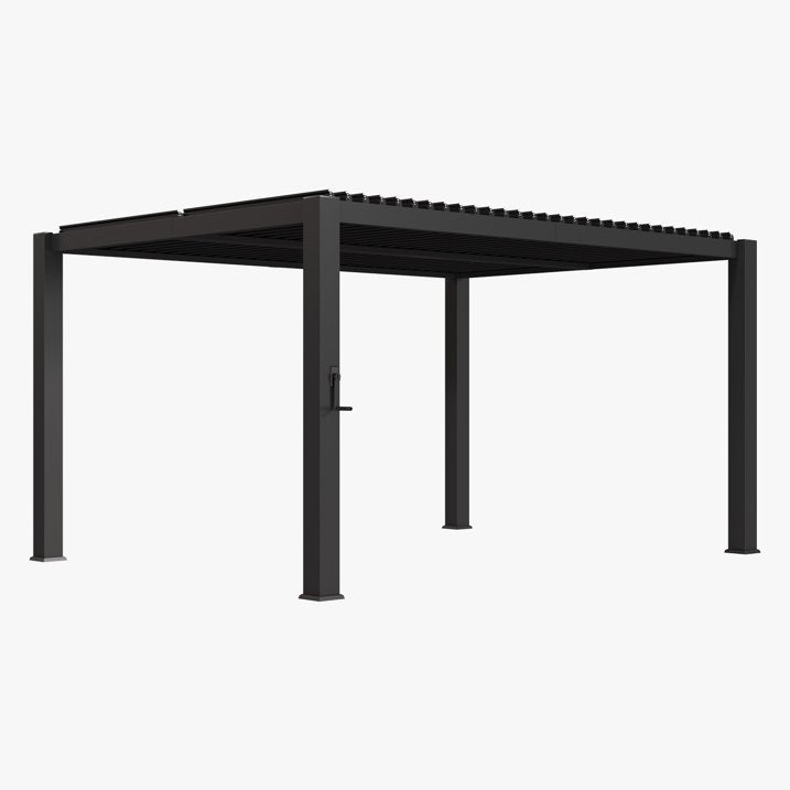 Clouddwell Louvered Pergola with Adjustable Top, 13'x10' Outdoor Metal Pergola, Gray, for Patio, Garden and Backyard