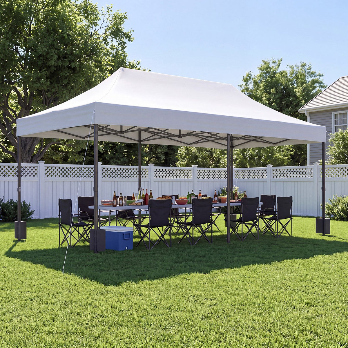Dateyes 10x20FT Heavy Duty Pop Up Canopy Tent, Waterproof All Season Instant Tent for Outdoor Weddings & Party, Portable Event Tent with Roller Bag, White