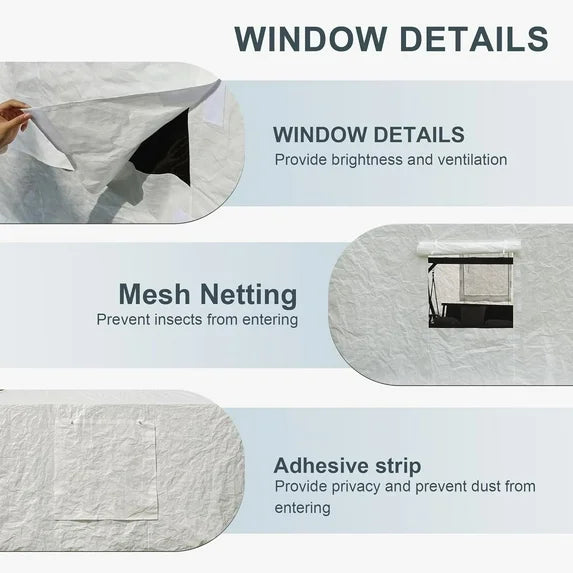 Clouddwell 10' x 12' Universal Winter Gazebo Cover for Hardtop Gazebos,Outdoor Waterproof Enclosed Cover with Sidewalls and Mesh Windows