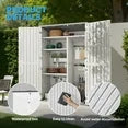 Cloudwell Outdoor Storage Shed with Metal Shelving Kit & Floor , 64 Cu.Ft Vertical Waterproof Resin Storage Cabinet for Garage Storage, Pool Storage, Bike Shed, Garden Tools, Patio Furniture, White