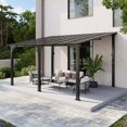 Clouddwell 10x14 FT Black Aluminum Hardtop Pavilion, Elegant Outdoor Pergola with Permanent Roof for Patio & Garden