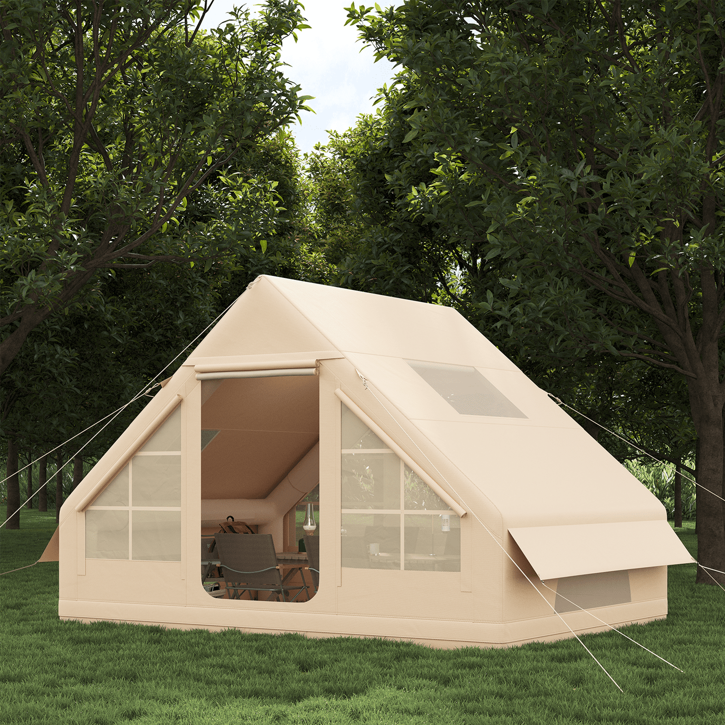 Clouddwell 4-8 Person Inflatable Tents for Camping, Instant Setup Family Size Tent with Pump, Waterproof Inflatable Camp Tent with UV Protection, Easy Setup Glamping Inflatable House