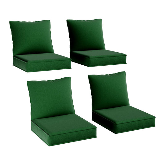Clouddwell 4-Piece Premium Outdoor Cushion Set, 20x22x4 Inches High-Resilience Waterproof Cushions for 4-Seat Wicker Sectional(Green)