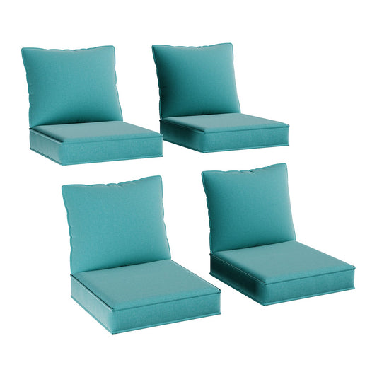 Clouddwell 4-Piece Premium Outdoor Cushion Set, 20x22x4 Inches High-Resilience Waterproof Cushions for 4-Seat Wicker Sectional(Sky Blue)