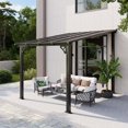 Clouddwell 8x10 FT Black Aluminum Hardtop Pavilion, Elegant Outdoor Pergola with Permanent Roof for Patio & Garden