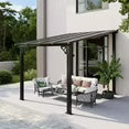 Clouddwell 8x10 FT Gray Aluminum Hardtop Pavilion, Elegant Outdoor Pergola with Permanent Roof for Patio & Garden