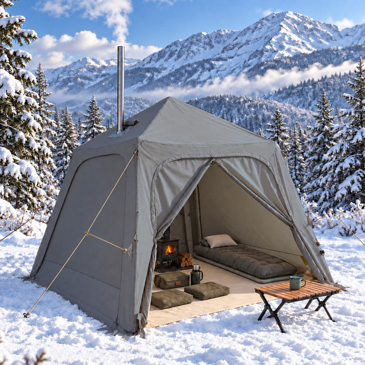 Dateyes Inflatable Camping Tent for 5-7 Person, 10x10 FT Quick Blow-up Family Tent, Lightweight Portable Outdoor Shelter for Camping, Beach and Festivals, Dark Gray