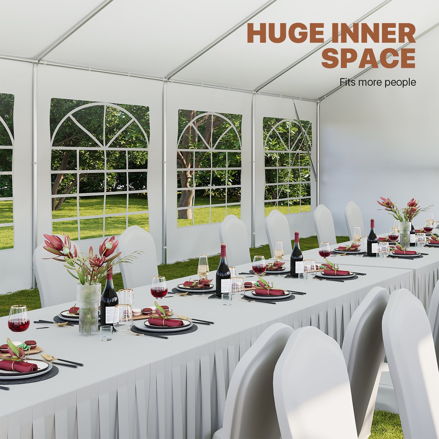 Clouddwell Wedding & Event Tent, White Canopy with Removable Sidewalls, Waterproof Party Tent for Outdoor Gatherings, BBQ, Birthday, Camping