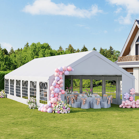 Clouddwell Wedding & Event Tent, White Canopy with Removable Sidewalls, Waterproof Party Tent for Outdoor Gatherings, BBQ, Birthday, Camping