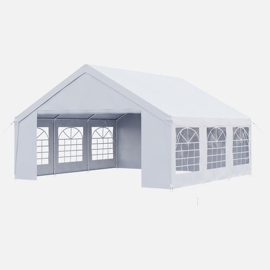 Clouddwell Wedding & Event Tent, 40x20 FT White Canopy with Removable Sidewalls, Waterproof Party Tent for Outdoor Gatherings, BBQ, Birthday, Camping