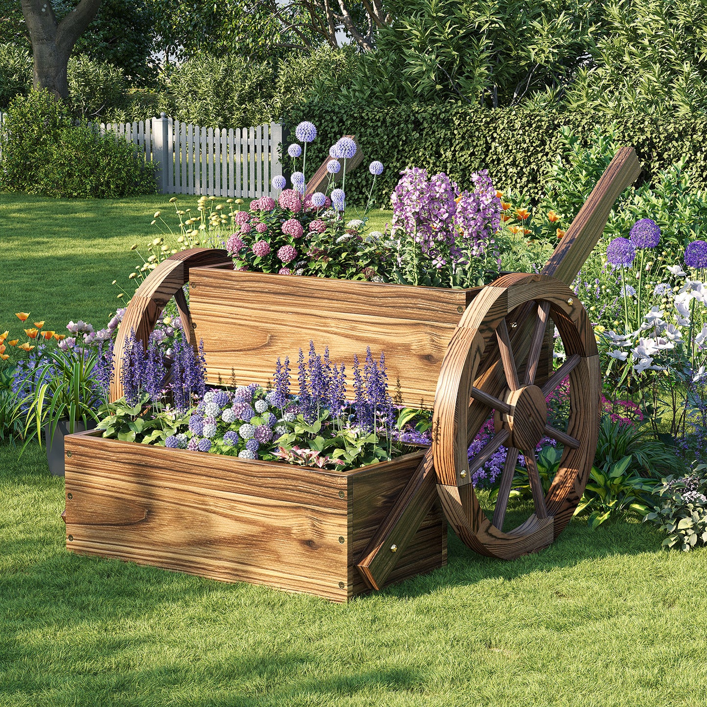 Cloddwell Wood Planter with Hanging Bucket for Flower and Plants