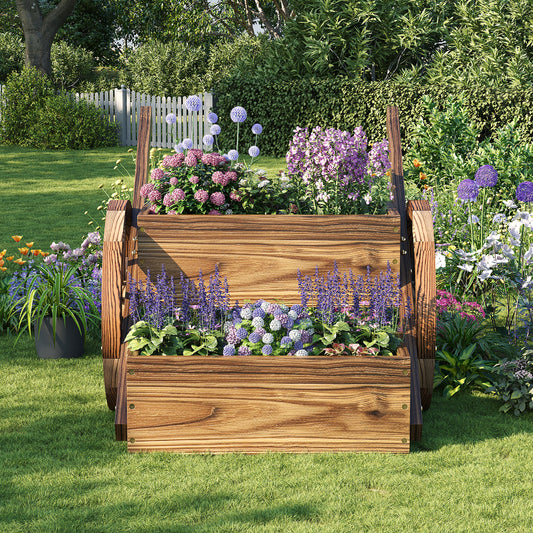 Cloddwell Wood Planter with Hanging Bucket for Flower and Plants