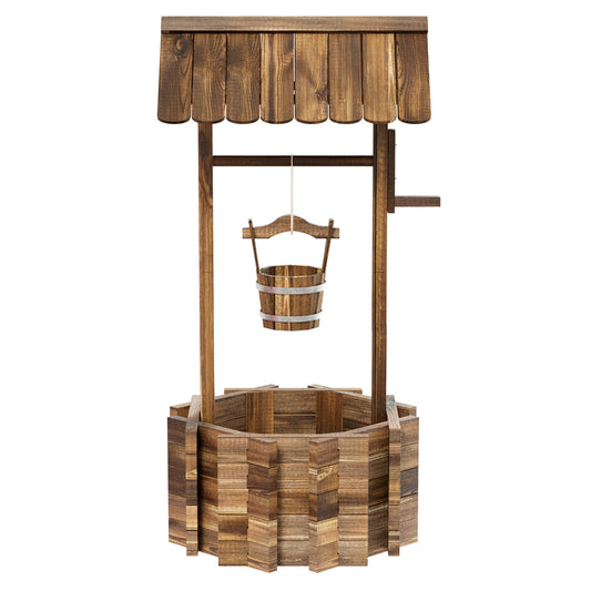 Cloddwell Wood Planter with Hanging Bucket for Flower and Plants