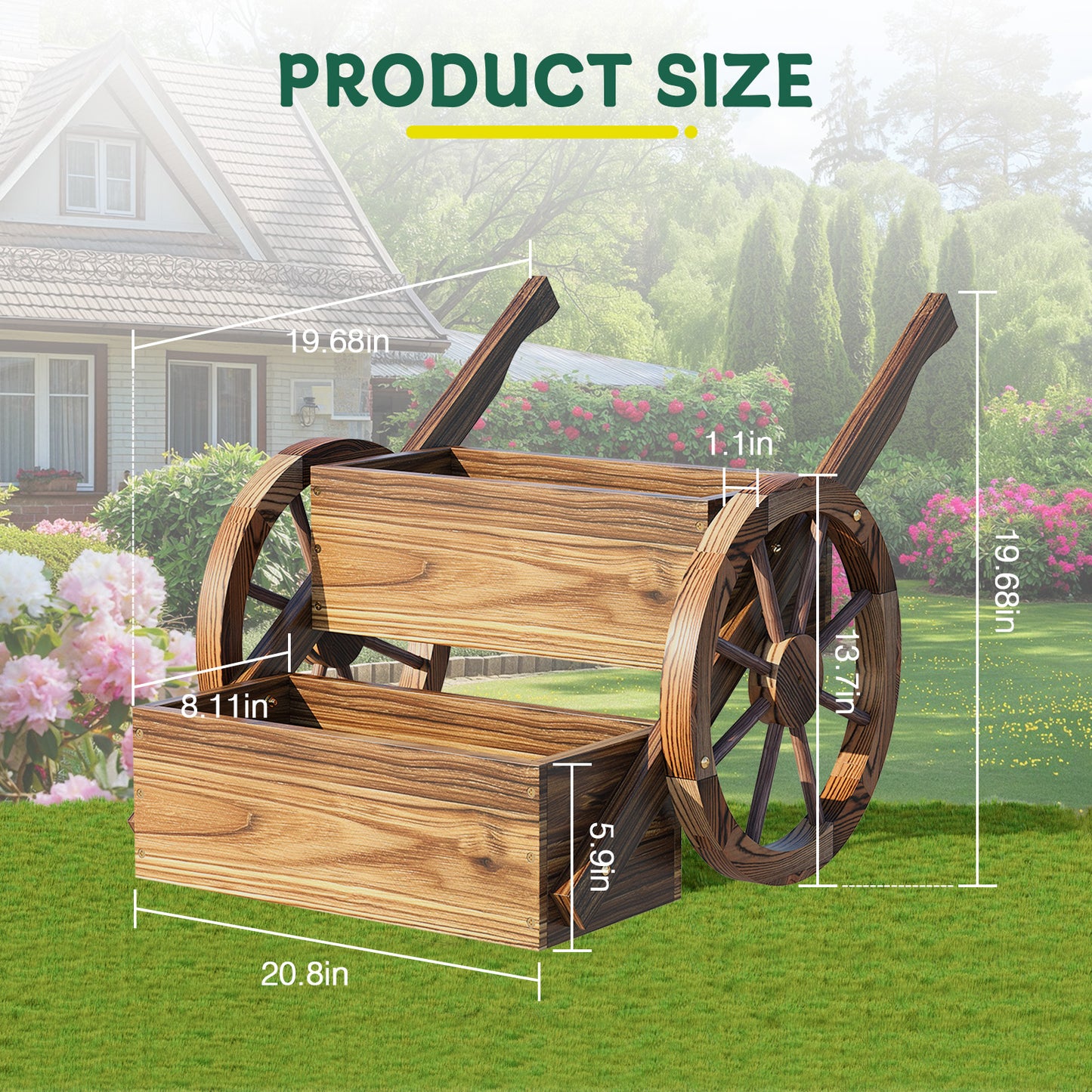 Cloddwell Wood Planter with Hanging Bucket for Flower and Plants