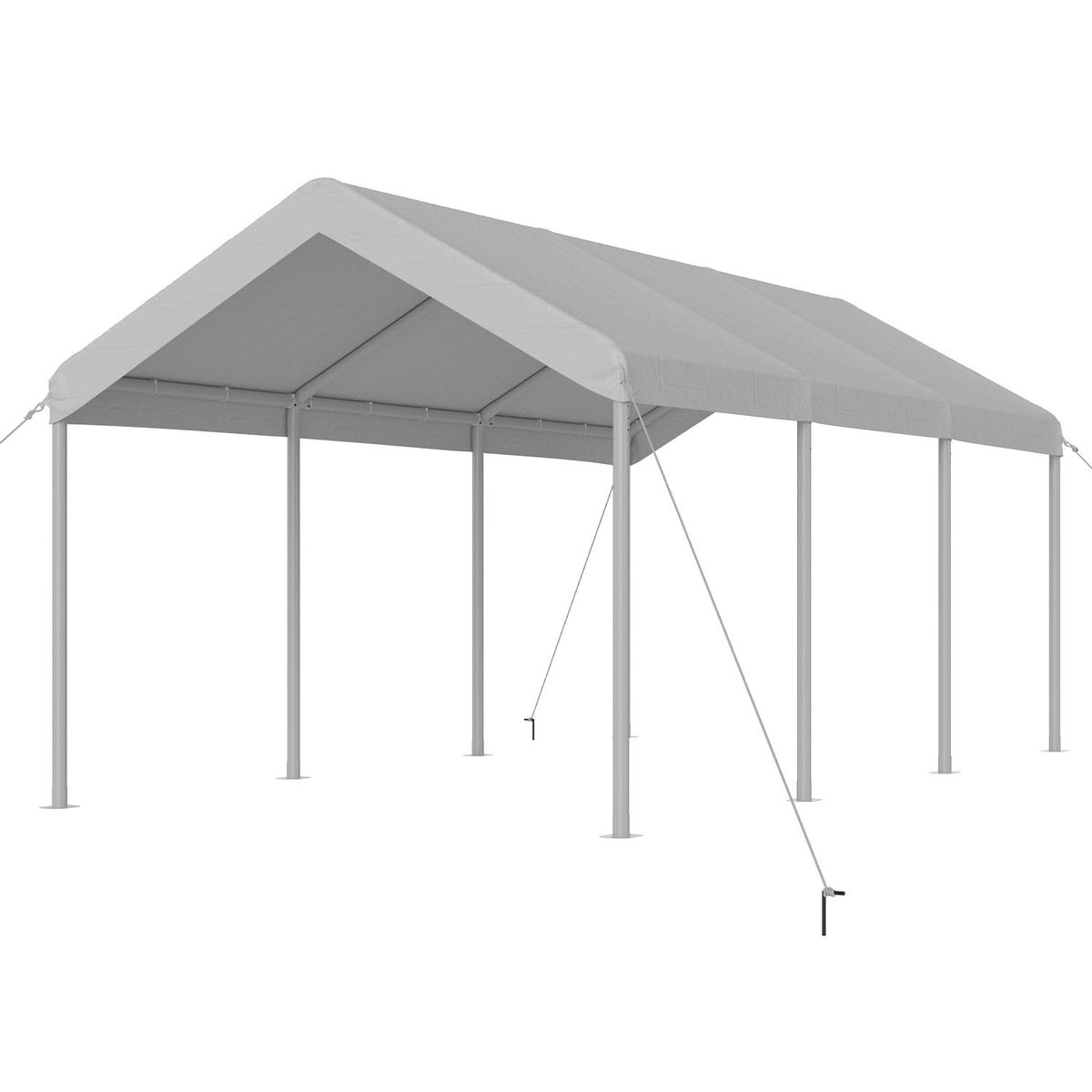 Clouddwell Carport 10x20 FT Heavy-Duty Portable Carport, Outdoor Car Canopy Shelter with Waterproof Tarp & Wind Resistant Design, Galvanized Steel Frame for Vehicle, RV, Boat, Truck Cover (White)