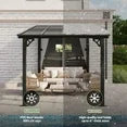 Clouddwell 8x10 FT Gray Aluminum Hardtop Pavilion, Elegant Outdoor Pergola with Permanent Roof for Patio & Garden