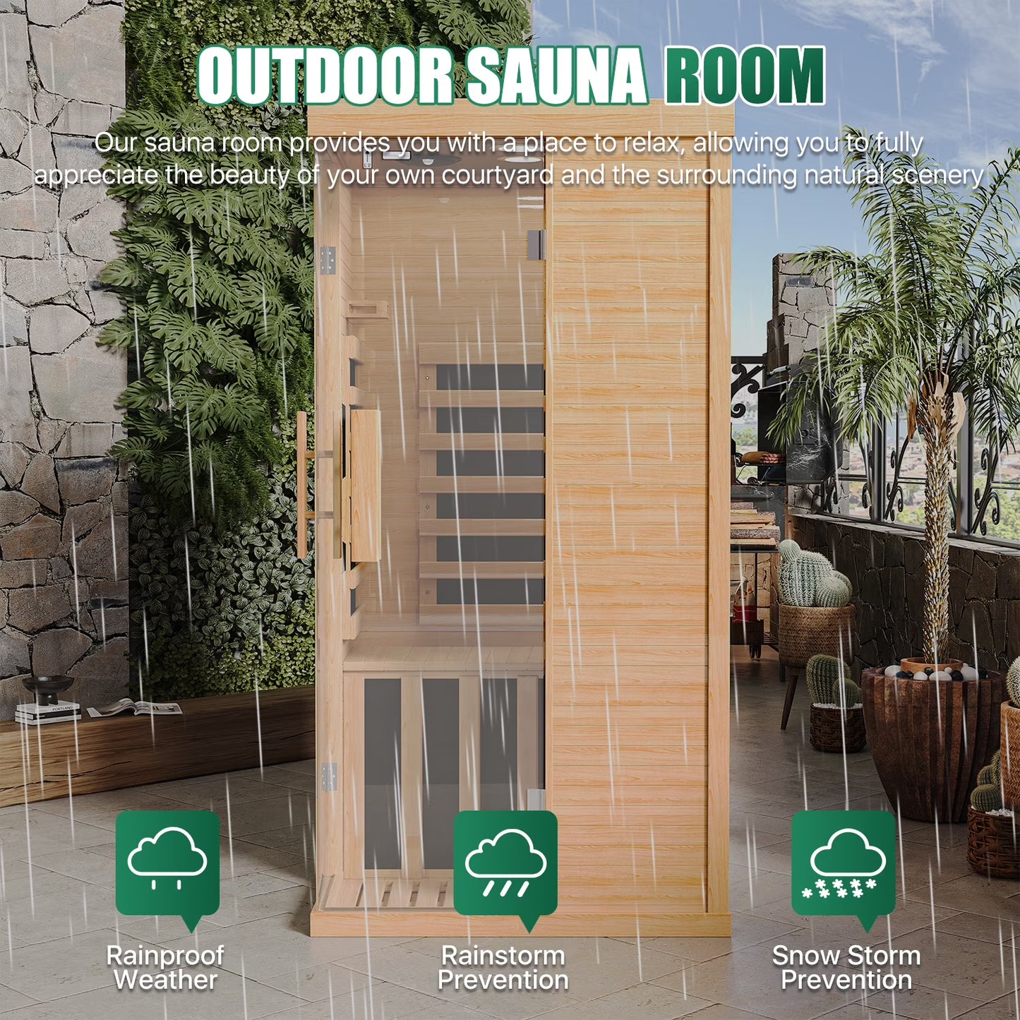 Clouddwell 2-Person Home Far Infrared Sauna | 850W High-Efficiency Heating Western Hemlock Dry Sauna with Color Lighting & Bluetooth Speaker (For Home & Gym Use)