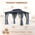 Clouddwell 12x10 FT Hardtop Aluminum Gazebo with Steel Roof, Screens & Curtains for Patio, Deck Outdoor Shade Pavilion