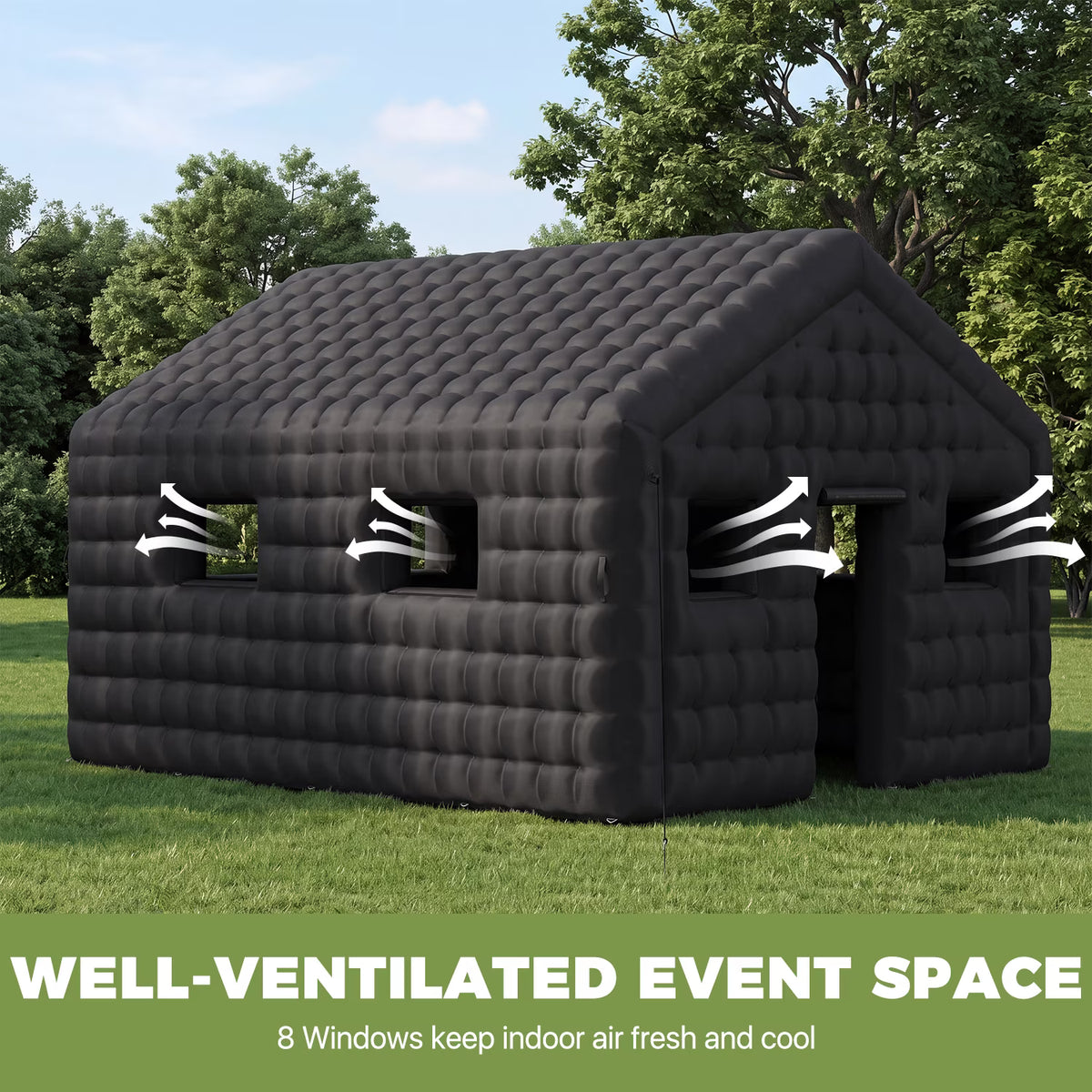 Dateyes 20X16 FT Inflatable Night Club, Large Inflatable Party Tent with 950W Hight Power Blower, Outdoor Nightclub for Adults, Black