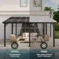 Clouddwell 10x14 FT Black Aluminum Hardtop Pavilion, Elegant Outdoor Pergola with Permanent Roof for Patio & Garden