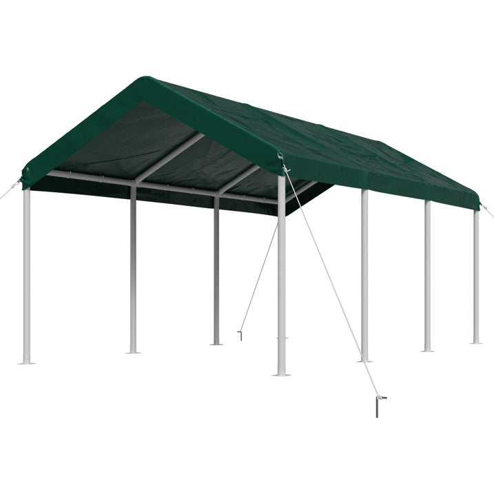 Clouddwell Carport 10x20 FT Heavy-Duty Portable Carport, Outdoor Car Canopy Shelter with Waterproof Tarp & Wind Resistant Design, Galvanized Steel Frame for Vehicle, RV, Boat, Truck Cover (Green)