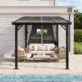 Clouddwell 8x10 FT Gray Aluminum Hardtop Pavilion, Elegant Outdoor Pergola with Permanent Roof for Patio & Garden