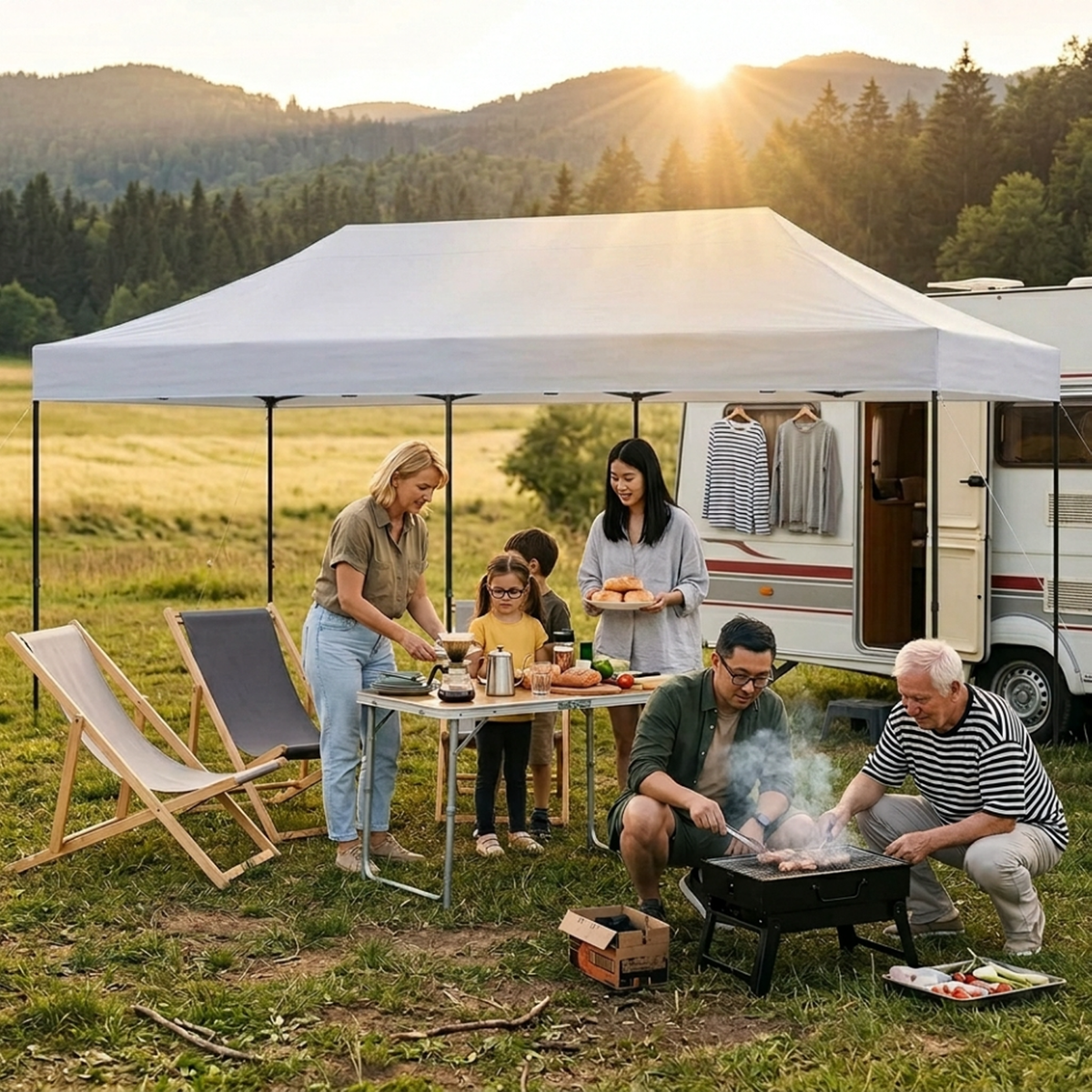 Dateyes 10x20FT Pop Up Canopy, Outdoor Canopy Tent with Carry Bag, Easy Setup Portable Instant Canopy with 4 Sandbags and 12 Stakes for Outdoor Events, Commercial, Beach, Backyard, Lawn, White