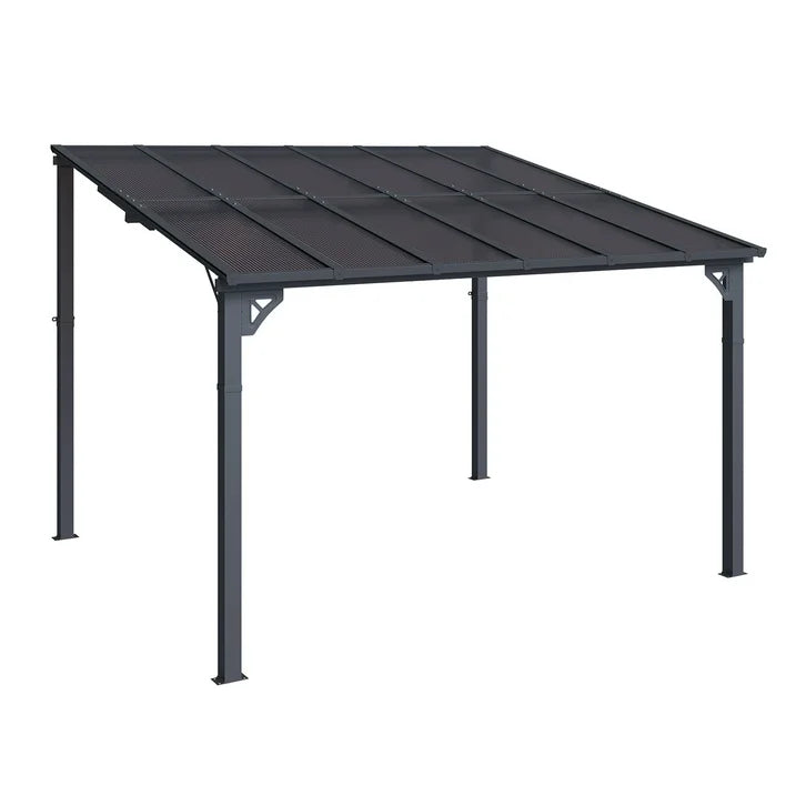 Sumnthink 10'x12' Gazebo for Patio, Gazebo Pergola with Sloped Roof, Large Wall-Mounted Heavy Duty Awnings, for Patio, Deck and Backyard