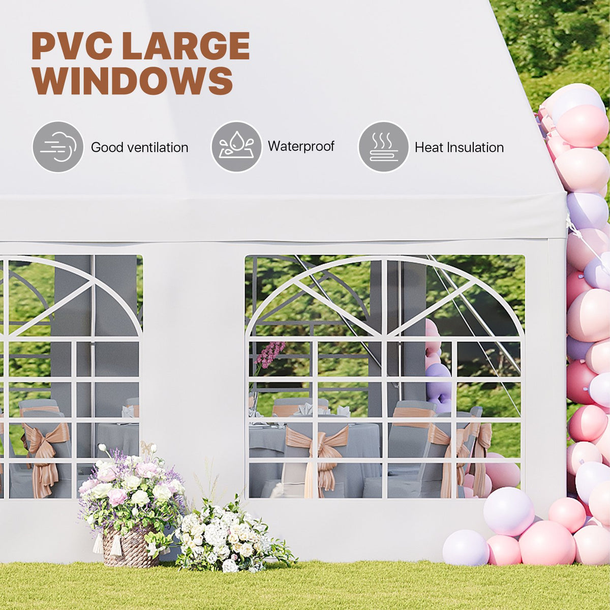 Dateyes 32x16 FT Heavy Duty Party Tent with Removable Sidewalls , 512 sq.ft Covered Waterproof Event Canopy for Outdoor Gatherings, Wedding, BBQ, Birthday, Commercial Event
