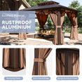 Clouddwell 10x12 FT All-Weather Hardtop Gazebo with Polycarbonate Roof & Built-in LED Fan, Permanent Aluminum Pavilion for Patio and Garden