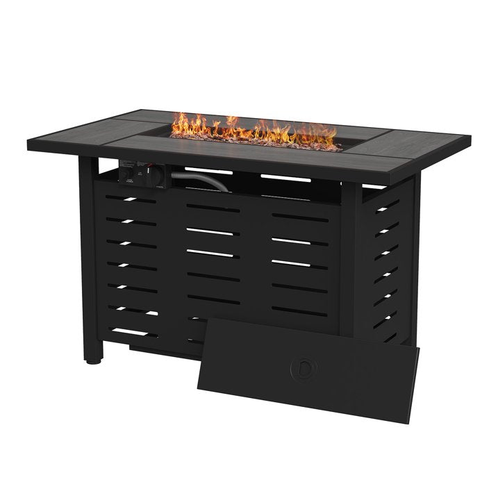 Clouddwell 42" Outdoor Fire Pit Table - 50,000 BTU with Ceramic Tabletop, Lava Rocks & Cover Included