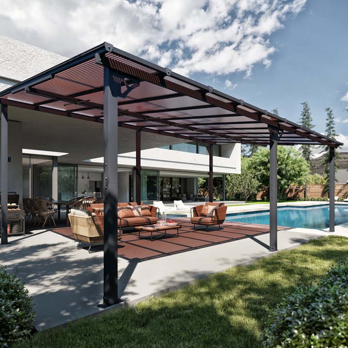 Sumnthink 12'x20' Gazebo for Patio, Gazebo Pergola with Sloped Roof, Large Wall-Mounted Heavy Duty Awnings, for Patio, Deck and Backyard