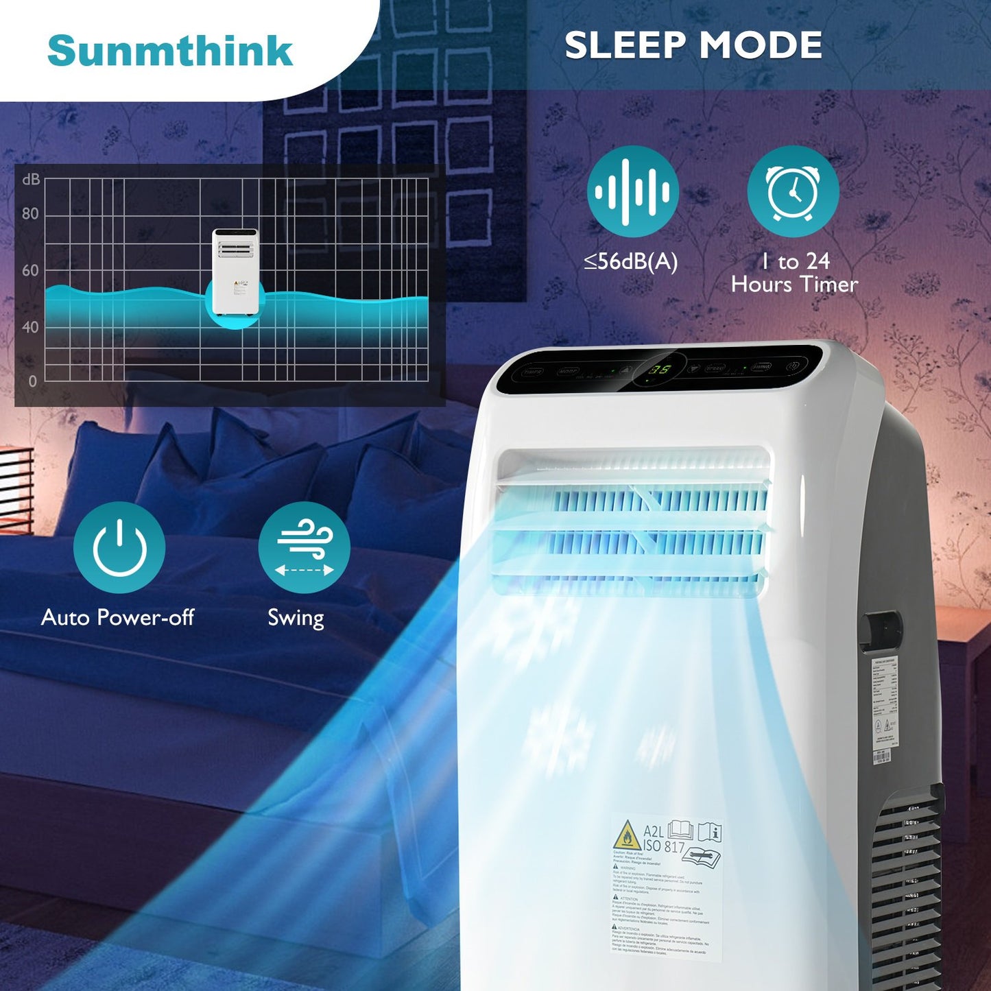 Clouddwell 10000 BTU Portable Air Conditioners，3 In 1 with Complete Window Mount Exhaust Kit, 350 m3/hour AC Capacity